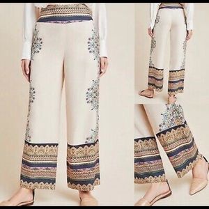 Anthropologie satin wide leg pant